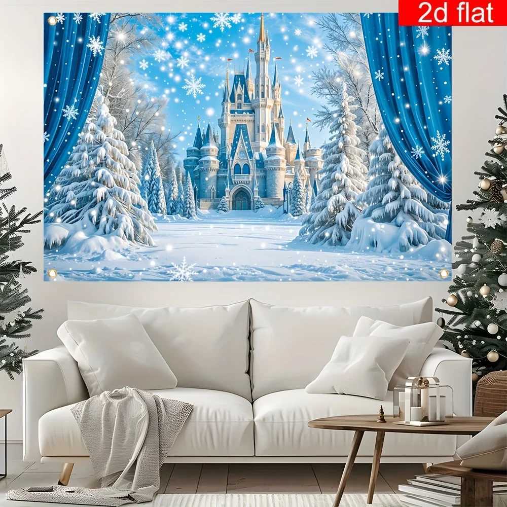 VIKAMA Winter Wonderland Decorative Banner Ice Castle Christmas and New Year Family Office Classroom Wall decorationM251125