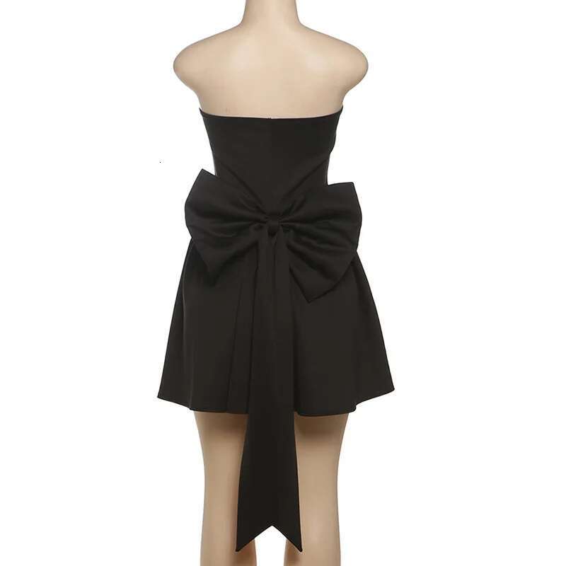 Townlike Waist Wrap A-e Pleated Christmas Women Mini 2025 Spring Summer Dress Bow Backless Nightclub Sexy Party Dresses