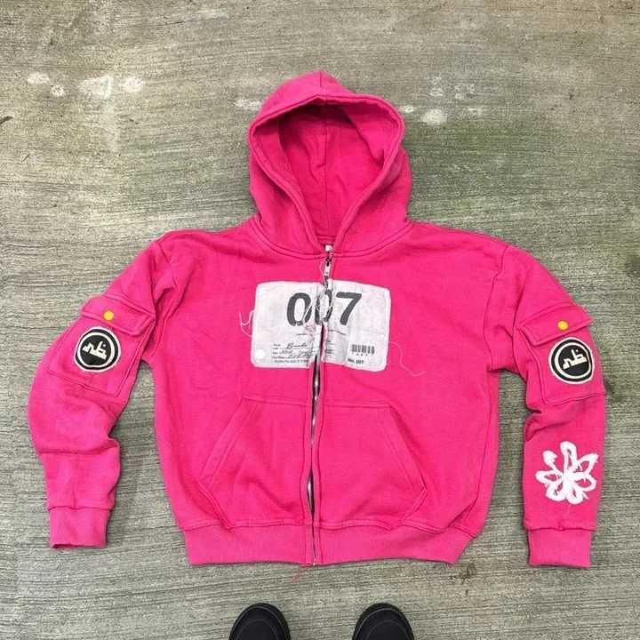 Y2K Zipper Hoodie Harajuku Hip Hop New Fashion Patch Embroidery Super Large Hoodie Mens Loose Casual Hoodie Jacket Street Wear w250425