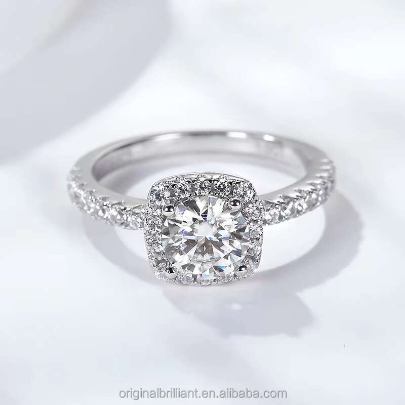 Starsgem Women Jewelry 0.5CT 1.0CT 2.0CT 3.0CT D VVS Moissanite S925 Sterling Silver Engagement Ring