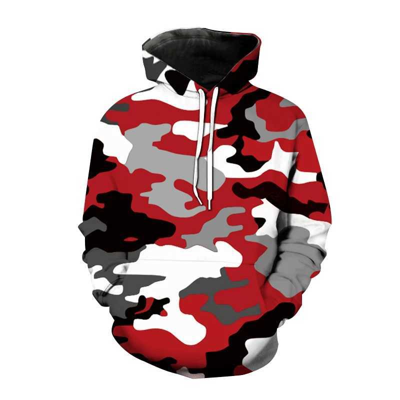 2024 Fashion 3D Printed Camouflage Pattern Hoodie Sportswear Fashion Street Harajuku Mens Hoodie Simple Design Mens Top w250425