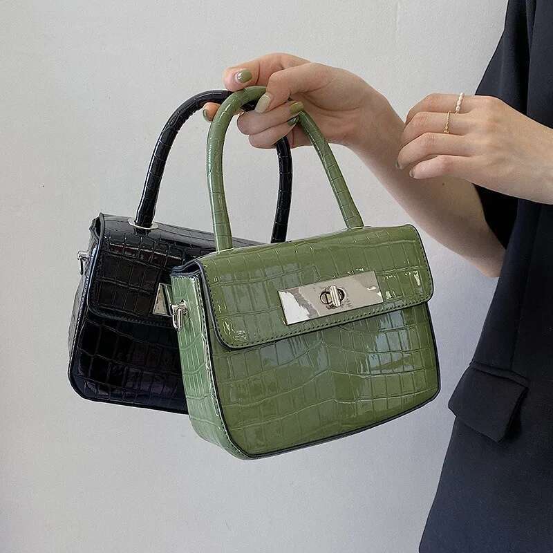 Crocodile Pattern Small Square Women Bag Popular Fashionable Versatile Handbag Niche High-End One Shoulder Crossbody