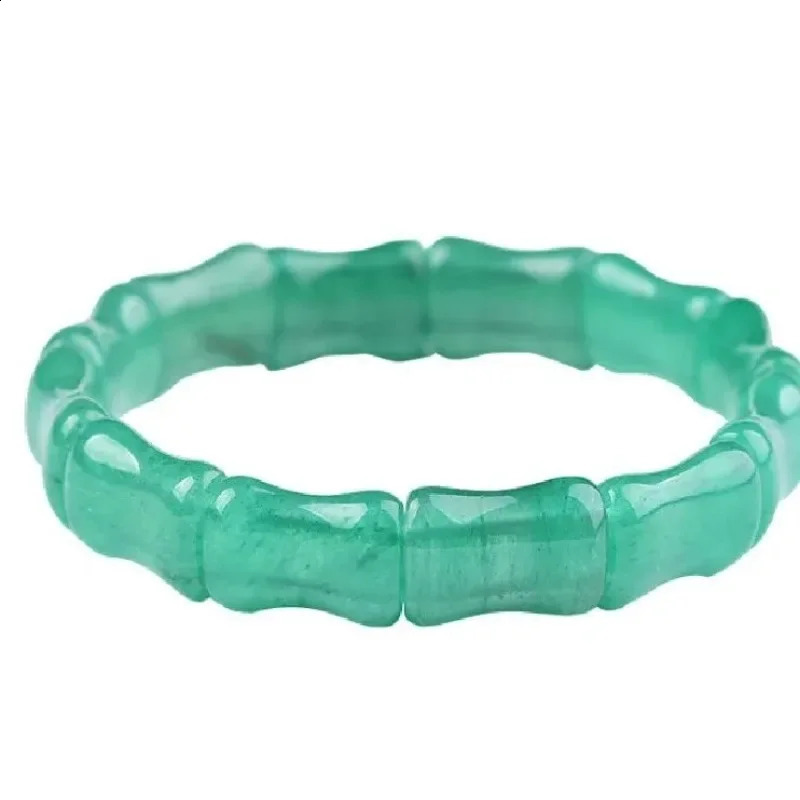 Dongling Jade Hand Bracelet Full Green Light Green Ice Flower Mens and Womens Fashion Bracelet 250424