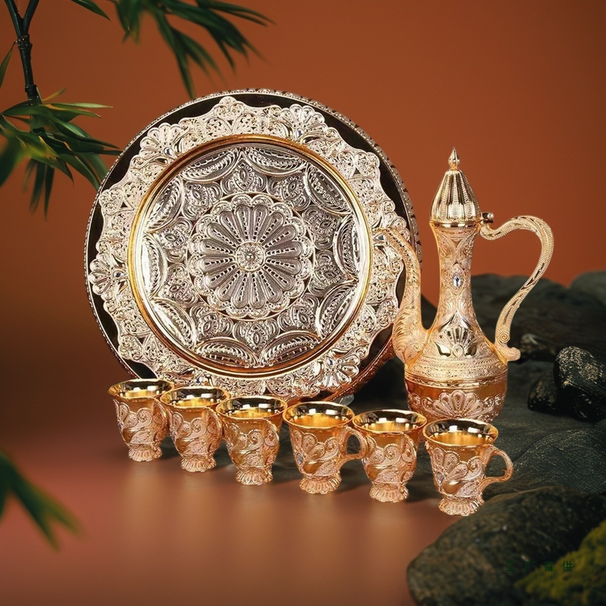 Peacock Silver-Plated Wine Pot Wine Set Grand Bazaar Film and Television Stage Shooting Props Dubai Same Style 251125