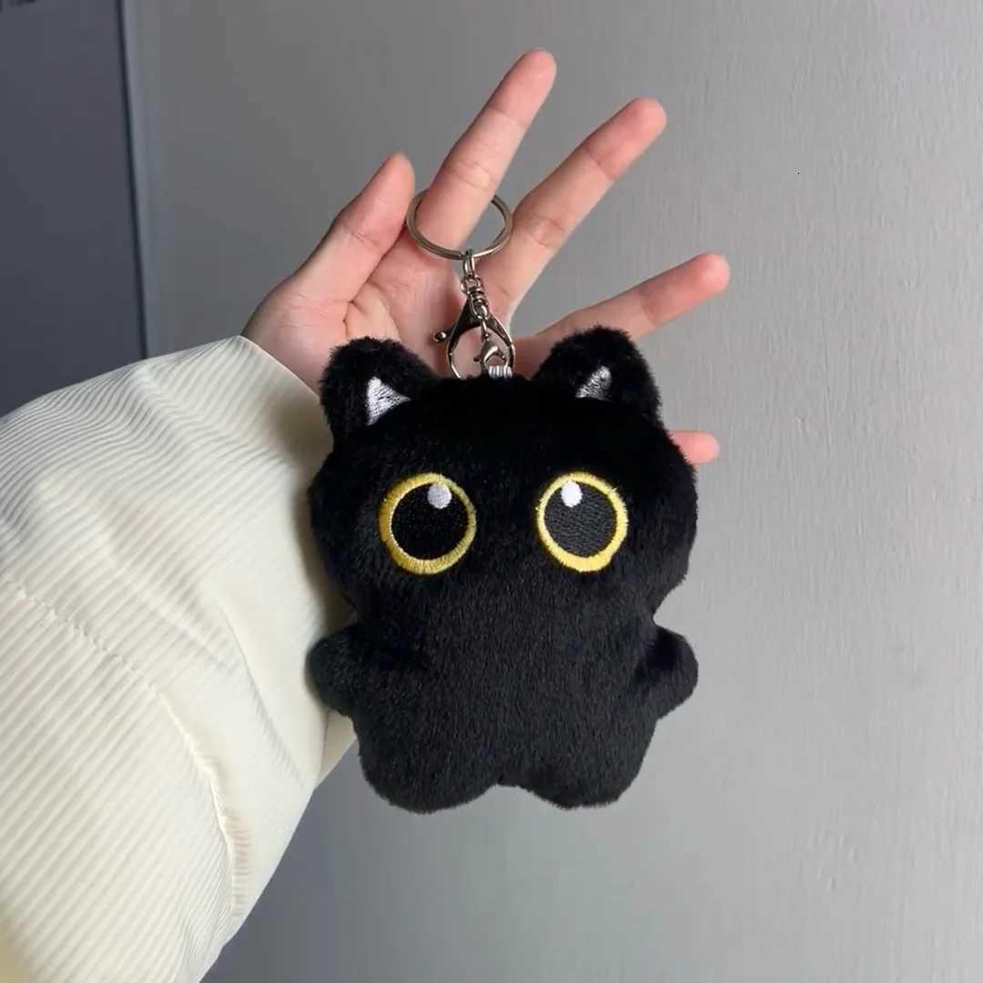 Cartoon Cute Black Cat Plush Keychain Squeaky Toy Squishy Bag Pendant Soft Stuffed Toy Ins Style Cuddly Cat Doll Boys Girls GiftXJ251125