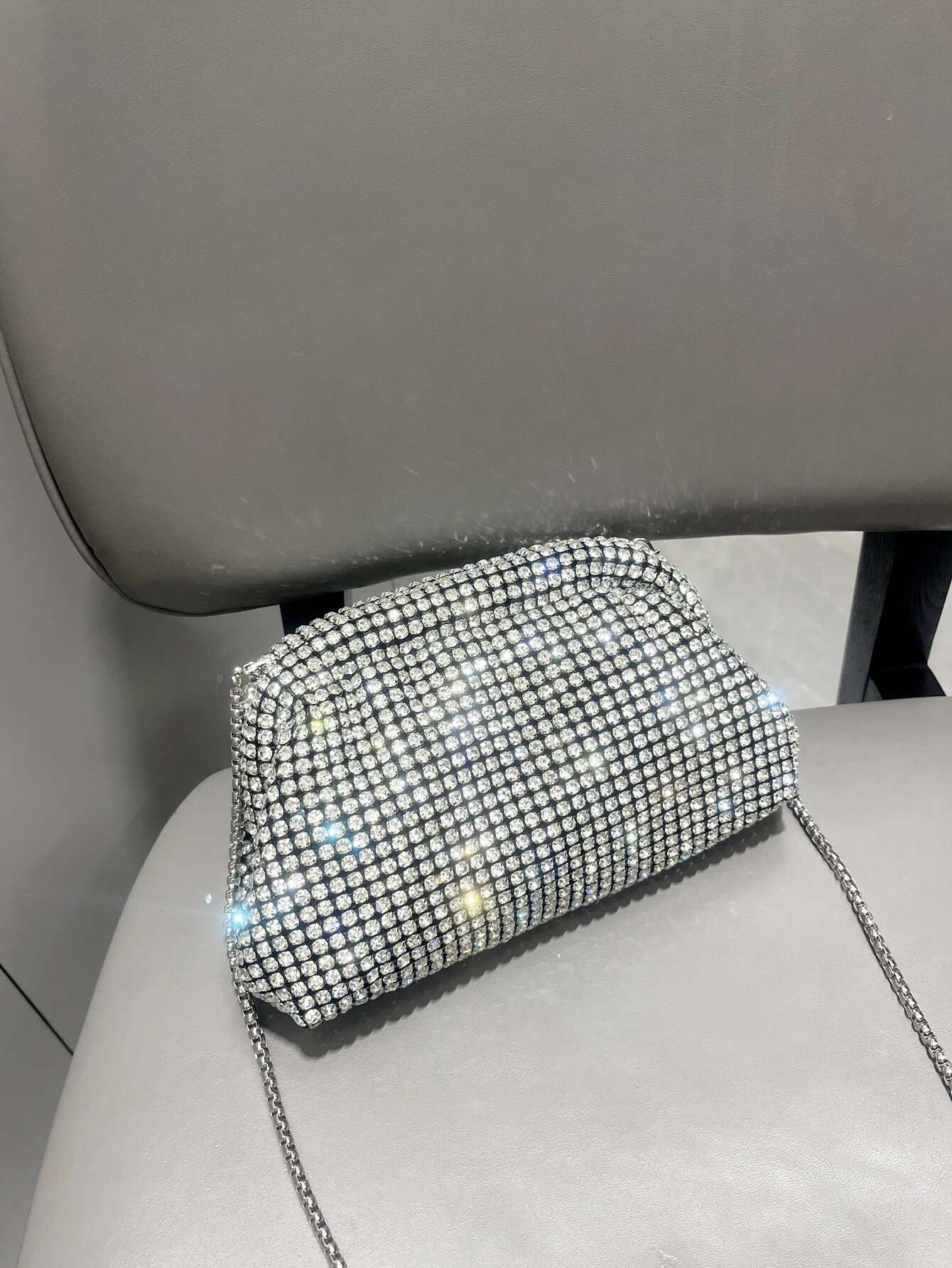 Designer Rhinestones Clutch For Women Handle Shoulder Bag Purse Evening Banquet Bag