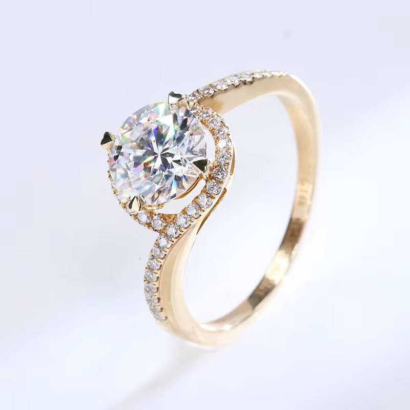 IGI Certified CVD/HTHP Lab Grown Diamond Wedding Engagement Ring 14K 18K Solid Gold Jewelry Round D Vvs 1 Ct Lab Diamond Ring