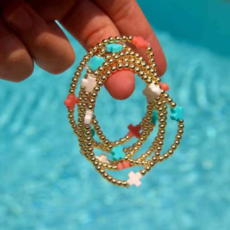 DHcollections Women's Fashion Boutique Jewelry Versatile 2mm Metal Copper Bead Personalized Gold-plated Brass Bracelet