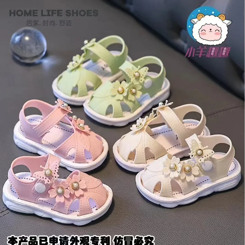 Breathable sports sandals for girls summer sandals casual beach shoes comfortable soft soled childrens shoes fashionable non slip sandals 250424