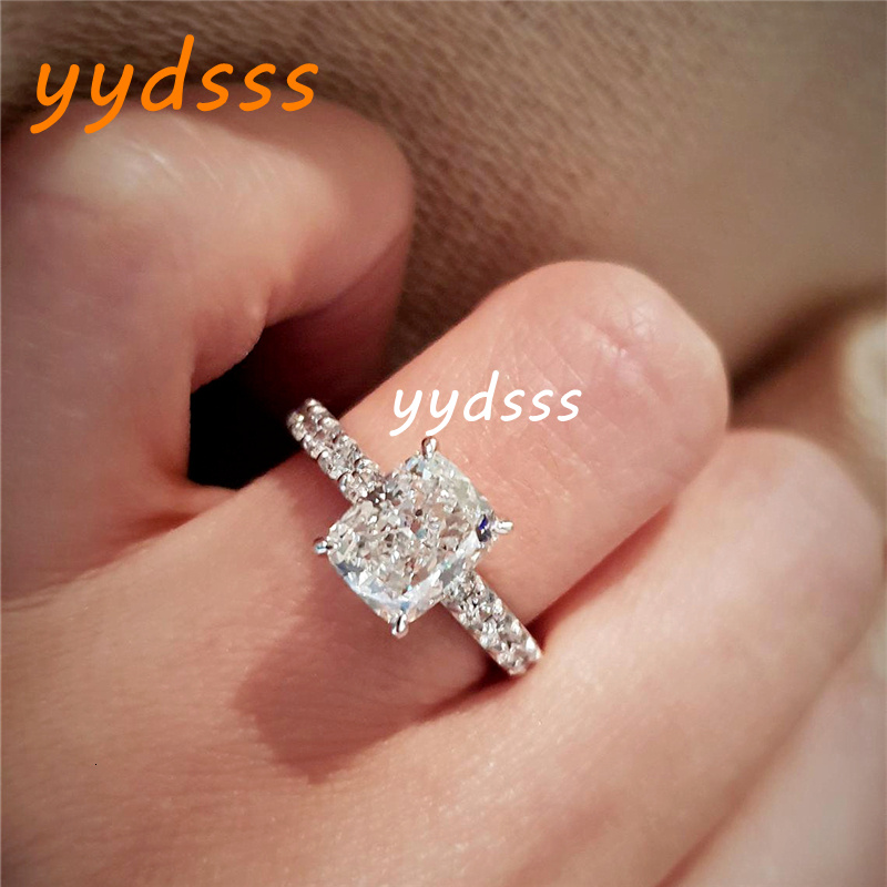 Jewelry 2.0CT E VS1 IGI Certificate Cushion Cut Lab Grown Diamond Engagement Ring Half Pave Wedding Ring For Women 18K Solid Gold