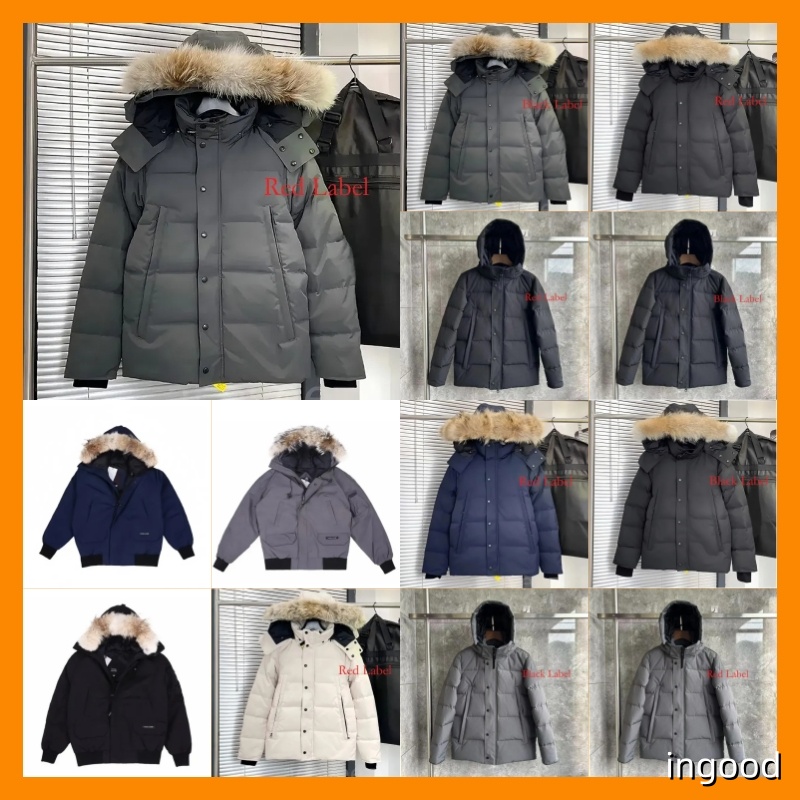 Mens Winter Jacket Wyndham Jacket Parka Homme Warm Outerwear Wolf Fur Hooded Fourrure Manteau Coat Hiver Doudoune Black Label Designer Jacket