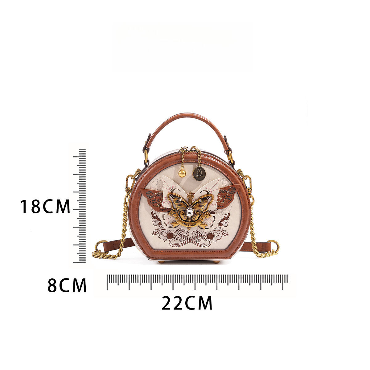 2025 New Bow Designer Bag For Women Fashion Retro Luxury Small Round Bag One Shoulder Crossbody Handbag