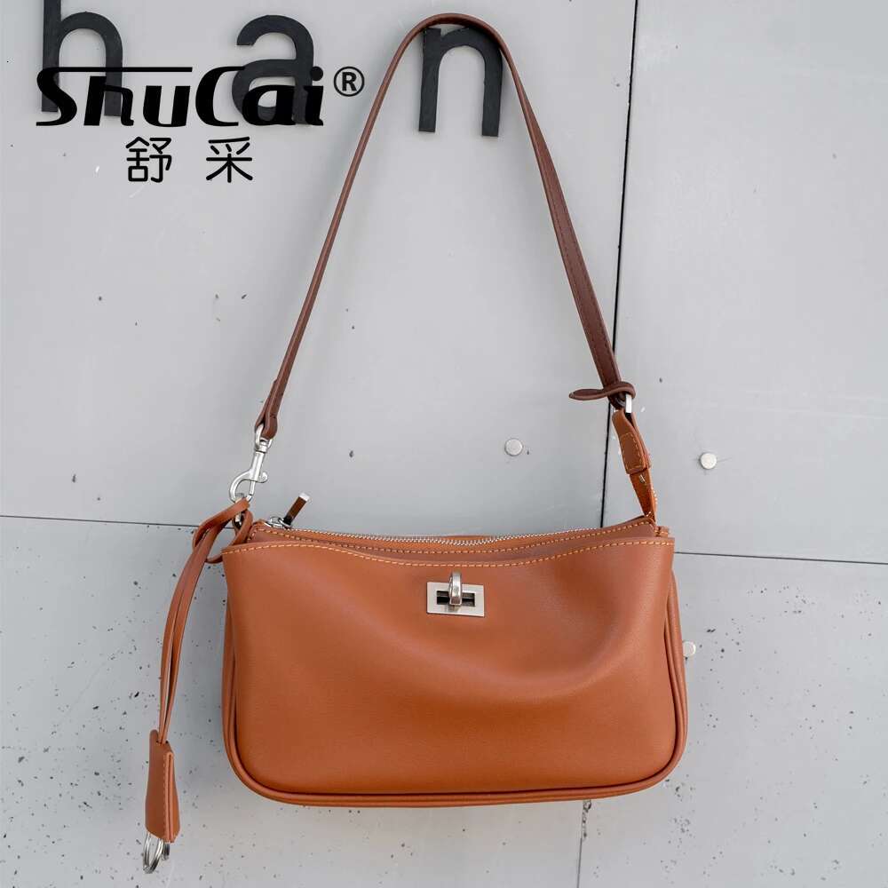 Genuine Leather Fashion Brand Designer Women's Small Cowhide Bags Brown Shoulder Corssbody High Quality Femal Black Bag