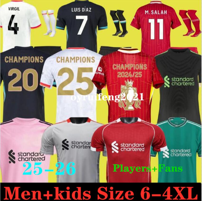 25/26 Liverpoool soccer jerseys MAC ALLISTER ALEXANDE R-ARNOL D LUIS DIAZ GAKPO DARWIN SZOBOSZLAI jersey fans player 2025 football shirt Mens Kids Kit sock Full sets