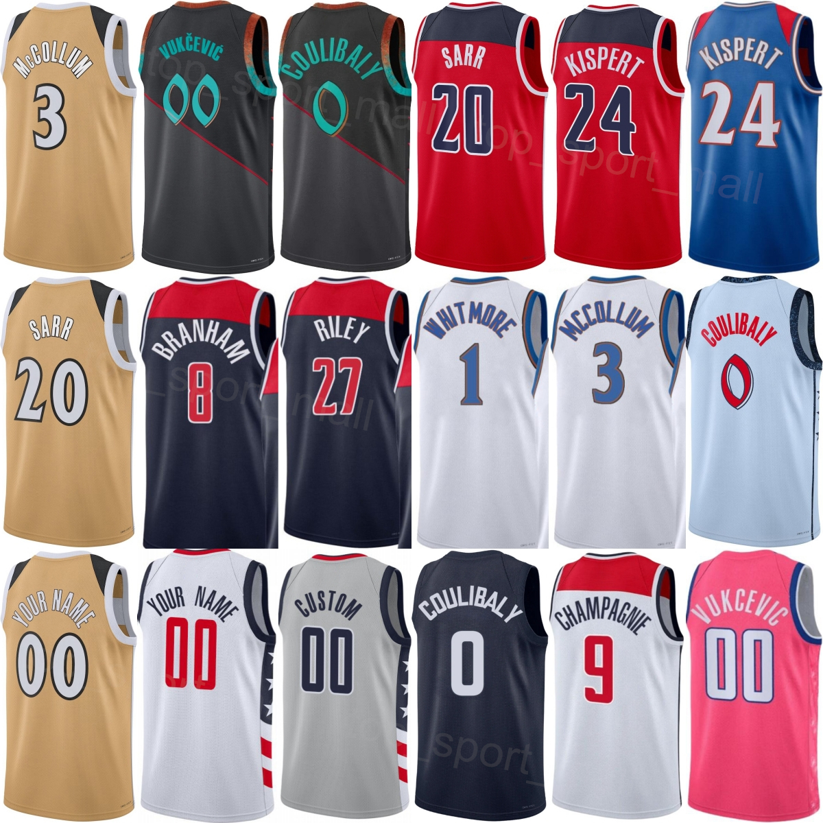 Print Basketball Marvin Bagley III Jerseys City 2026 Corey Kispert Bub Carrington Malaki Branham Tristan Vukcevic Justin Champagnie Will Riley Womans Child Men