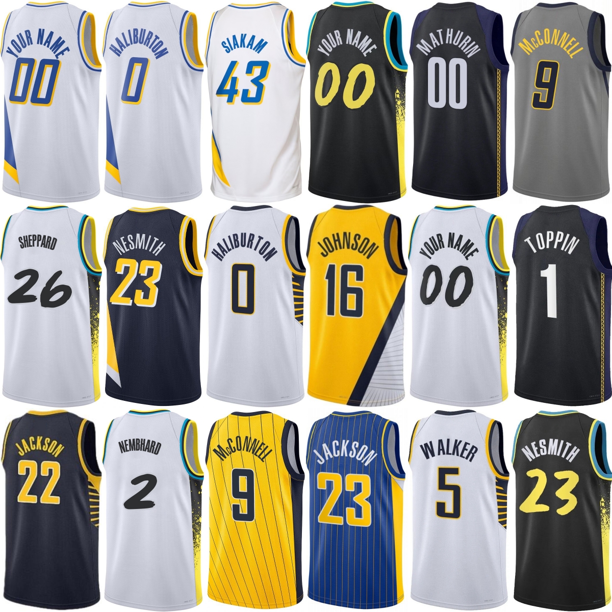 Print 2026 City Basketball Bennedict Mathurin Jerseys 00 Mans Youth Woman Pascal Siakam 43 Aaron Nesmith Obi Toppin Quenton Jackson Jarace Walker Isaiah Jackson