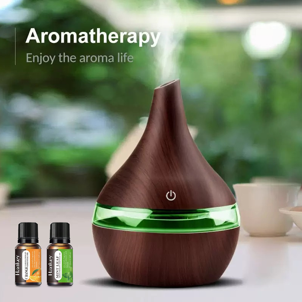 300ml Portable USB Humidifier Aromatherapy Diffuser 2 in 1 for Home, Office Travel, Includes Essential Oils, Ultra Quiet Pe
