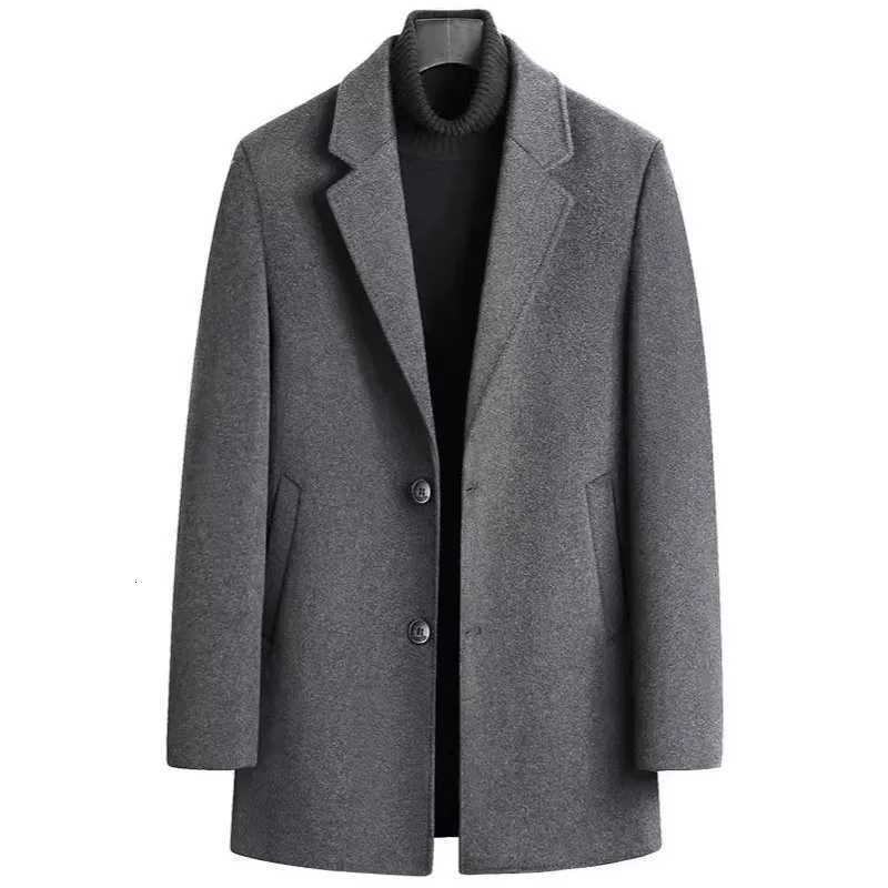 Mens Jackets Mens Woolen Coat Autumn Winter Men Business Casual Thickened Warm Wool Jacket Coat Male Slim Trench Coat OvercoatT251125