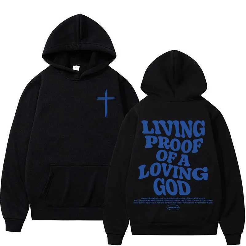 Harajuku Aesthetics Christian Jesus Church Hoodie Bible Verse God Loves You Hoodie Mens Retro Sportswear Street Dress Y2K M250425