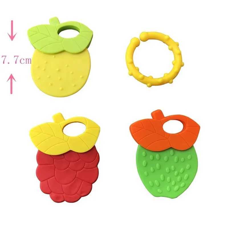 Baby Fruit Style Soft Rubber Rattle Teether Toy Newborn Chews Food Grade Silicone Teethers Infant Training Bed Toy Chew Toys Kid G251125
