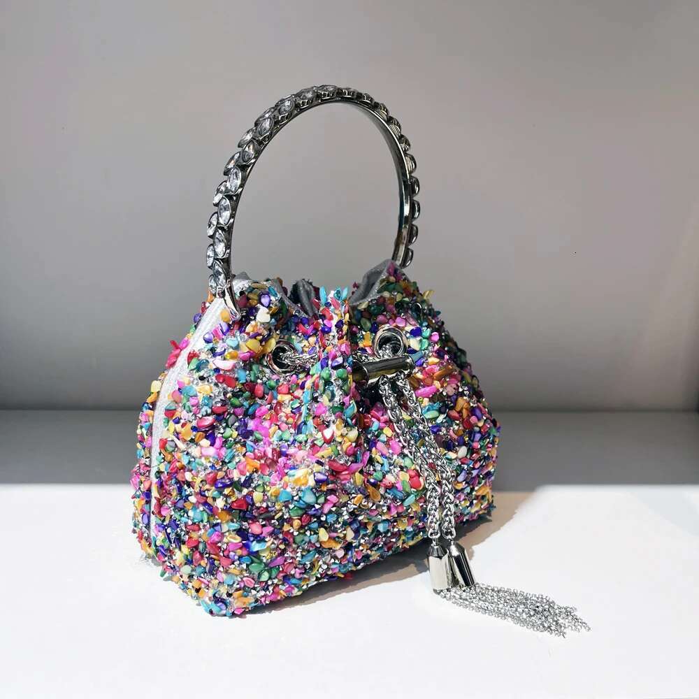 Handle Rhinestones Evening Clutch Bag Purses And Handbag Designer Shoulder Shiny Crystal Clutch Purse Bucket Bag