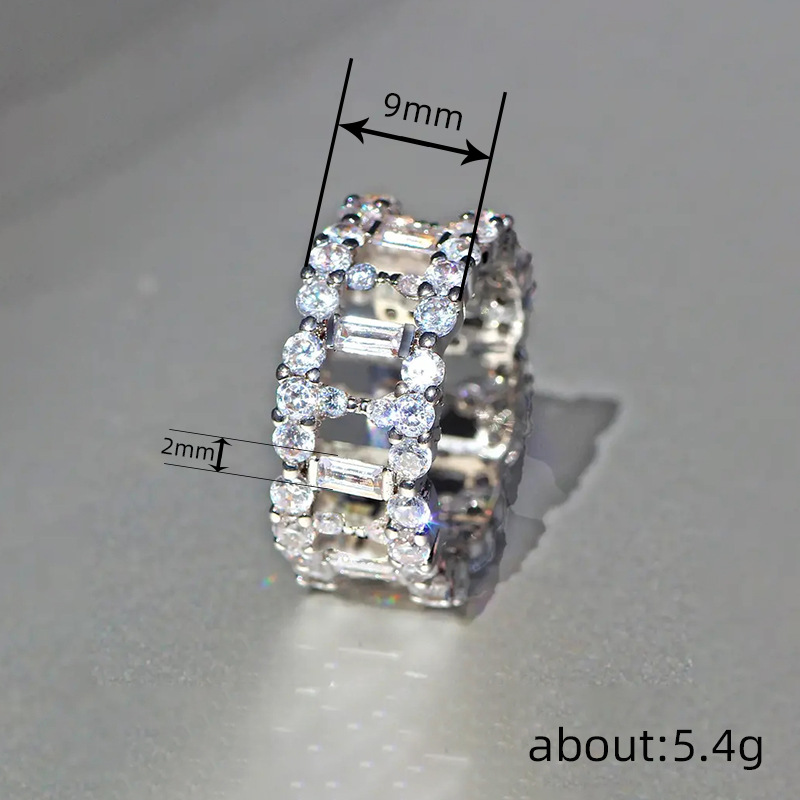2025 Ins Top Sell Elegant Luxury Jewelry 925 Sterling Silver Fill T Princess Cut White 5A Zircon CZ Diamond Gemstones Party Women Wedding Engagement B