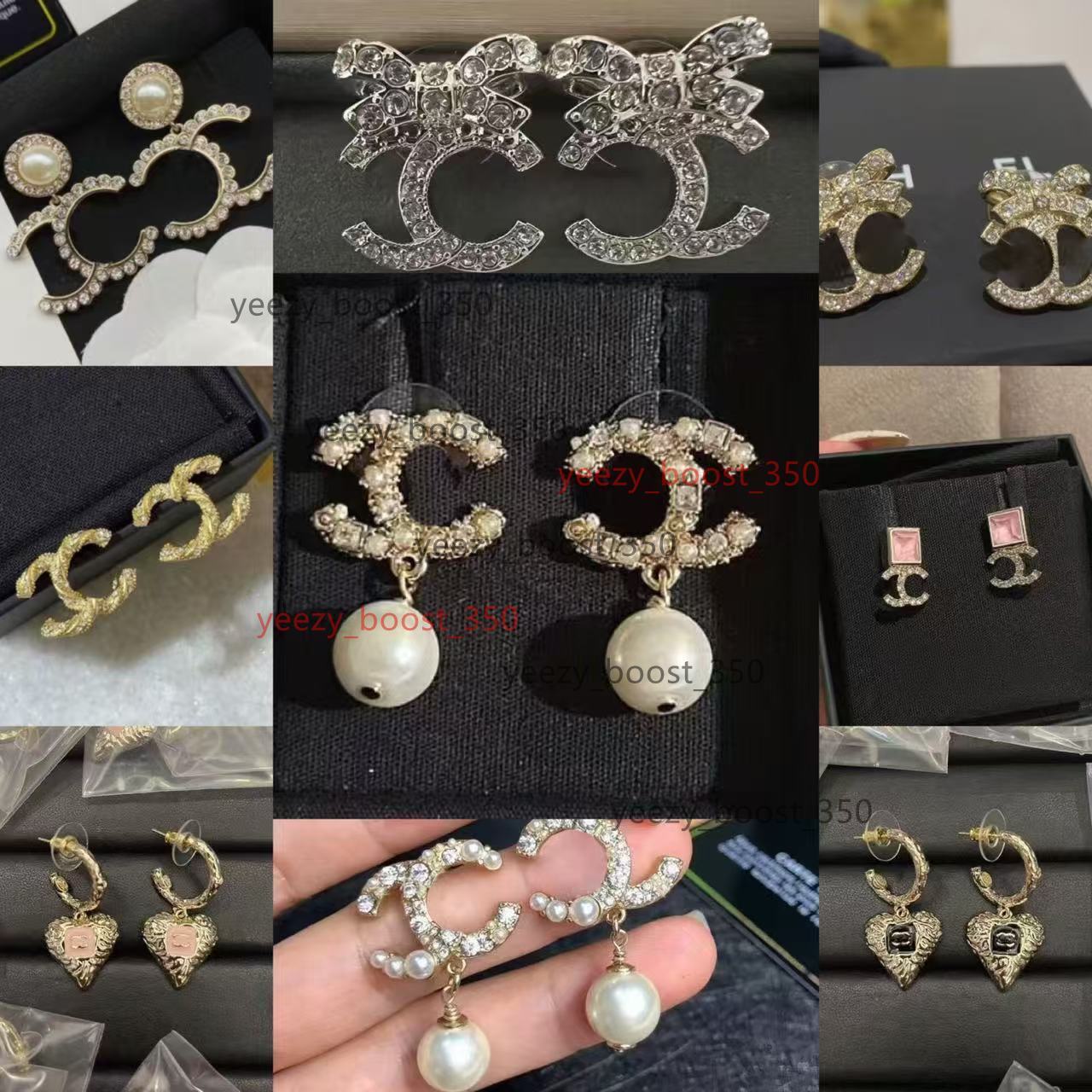 earrings designer earrings luxury Designer Letter studs geometric famous womens round diamond crystal chaneljewelry pearl earrings channels chanels cc FI2A