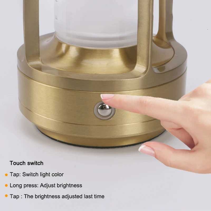 Night light black gold silver table lamp touch USB charging ambient light suitable for bedrooms living roomsM251125