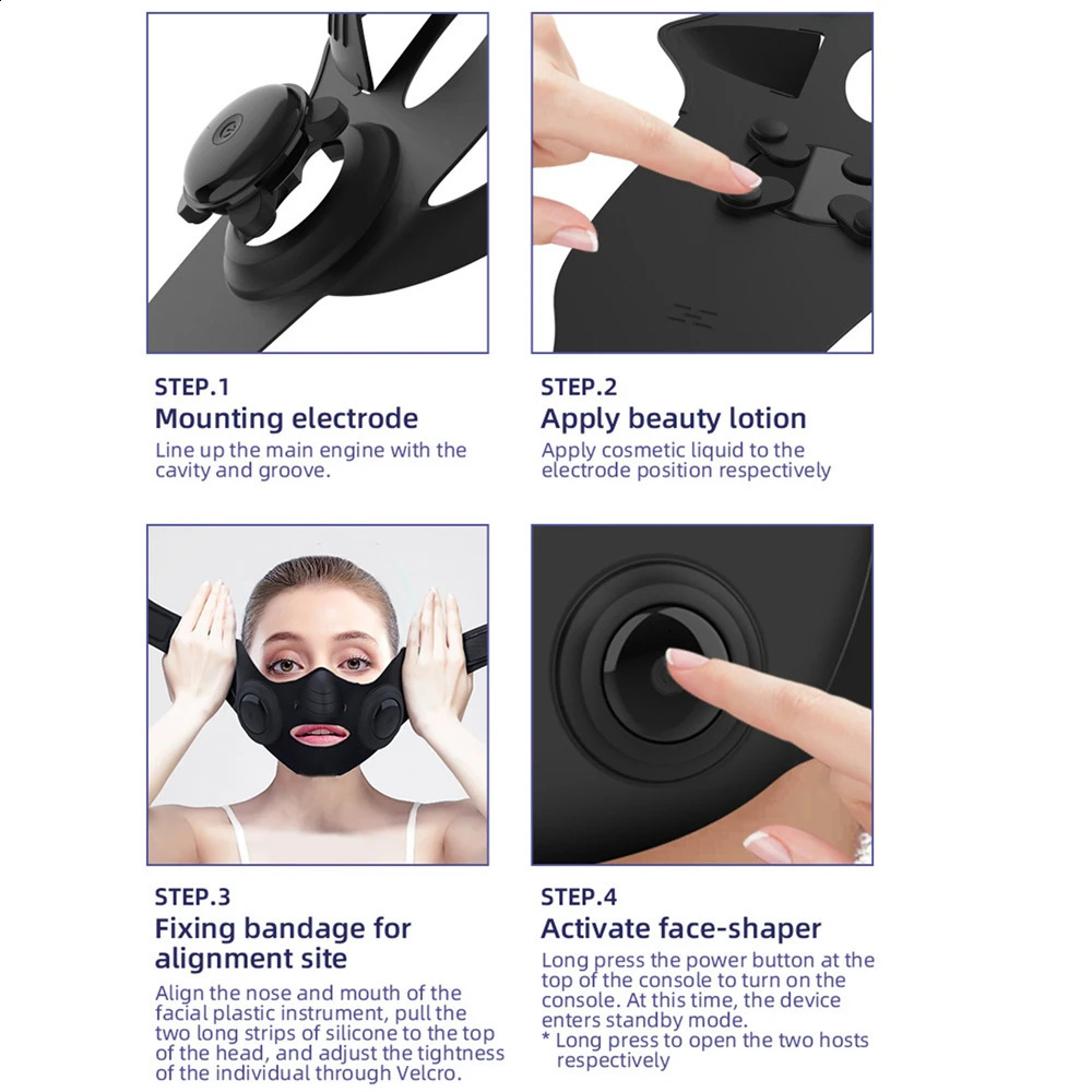 Electric V-Face Lifter EMS Facial Massage Belt Double Chin Remover Face Slimming V Line Mask Anti Wrinkle Strap Mask 250418
