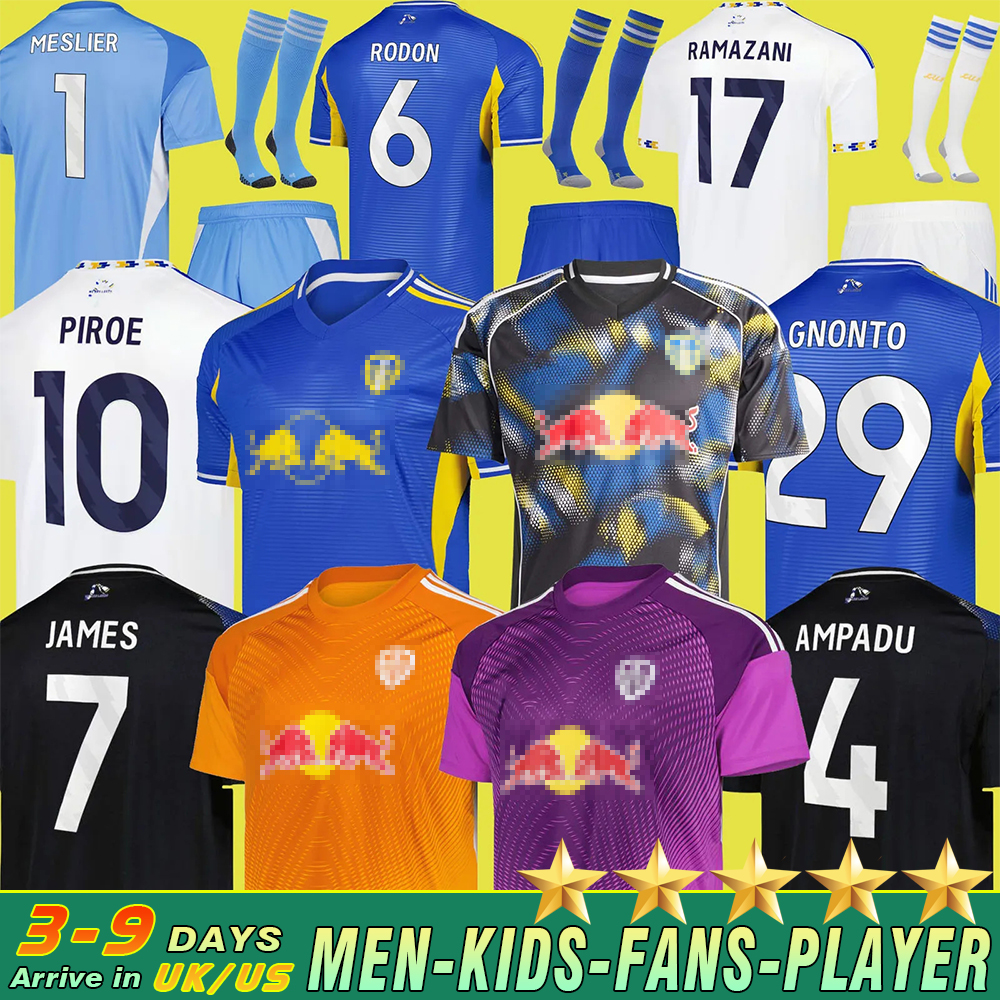 AARONSON STACH OKAFOR 25 26 soccer jerseys BAMFORD CALVERT-LEWIN 2025 2026 JAMES STRUIJK home football shirts PIROE GNONTO AMPADU Leeds Top kit jersey Men Kids set A10