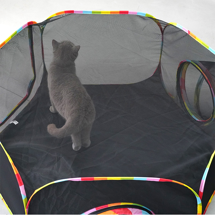 Pet cage cat tunnel portable foldable set pet tent domestication outdoor passage toy cat and dog fence