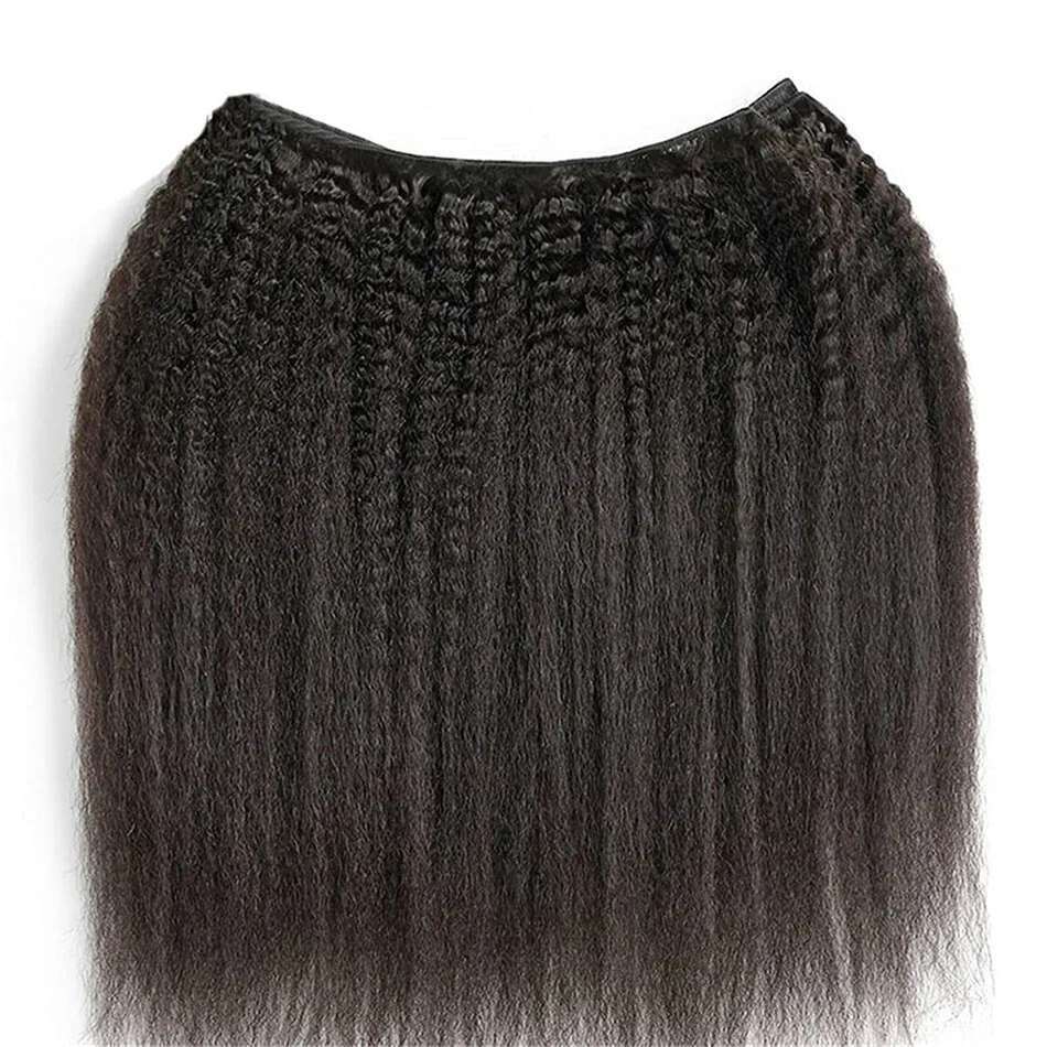 12A Raw Indian Kinky 3 Closure Human Hair HD Yaki Straight Weave Bundles With Frontal