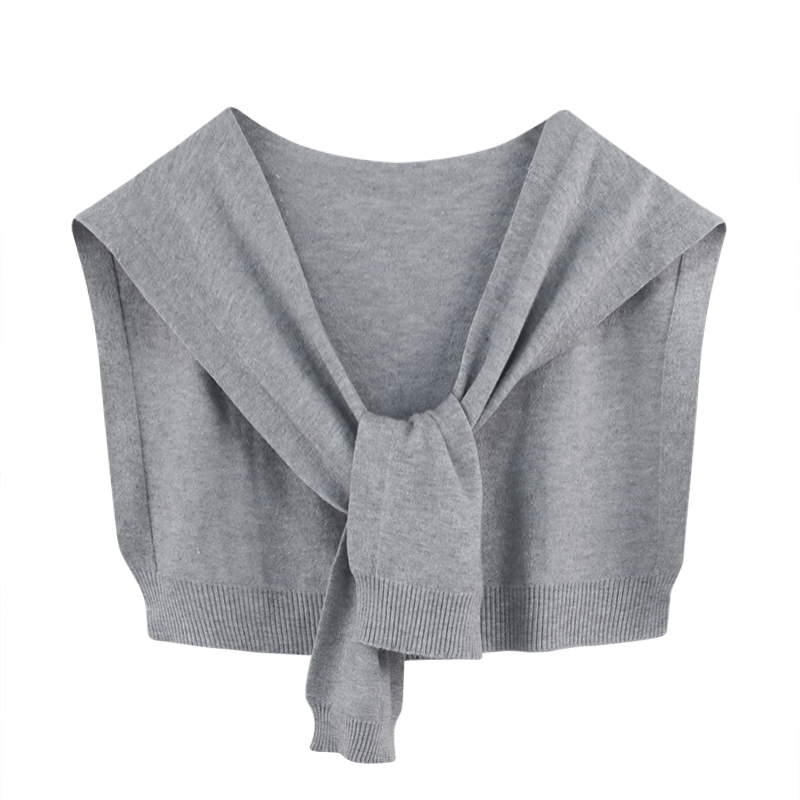 K1024 Solid color shawl for women outerwear 2025 new spring and autumn striped knitted small shawl thin style with sweater shirt scarf