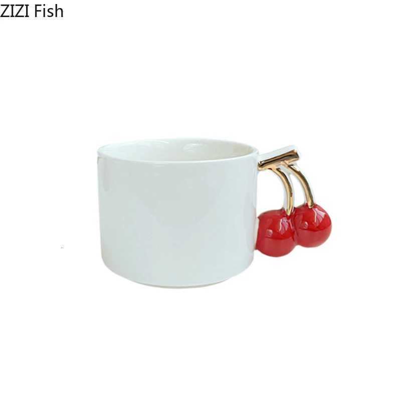 Creative Cherry Handle Mug White Ceramic Cups Dining Table Coffee Mugs Afternoon Tea Teacup Water Cup Fruits Juice Container Y251125