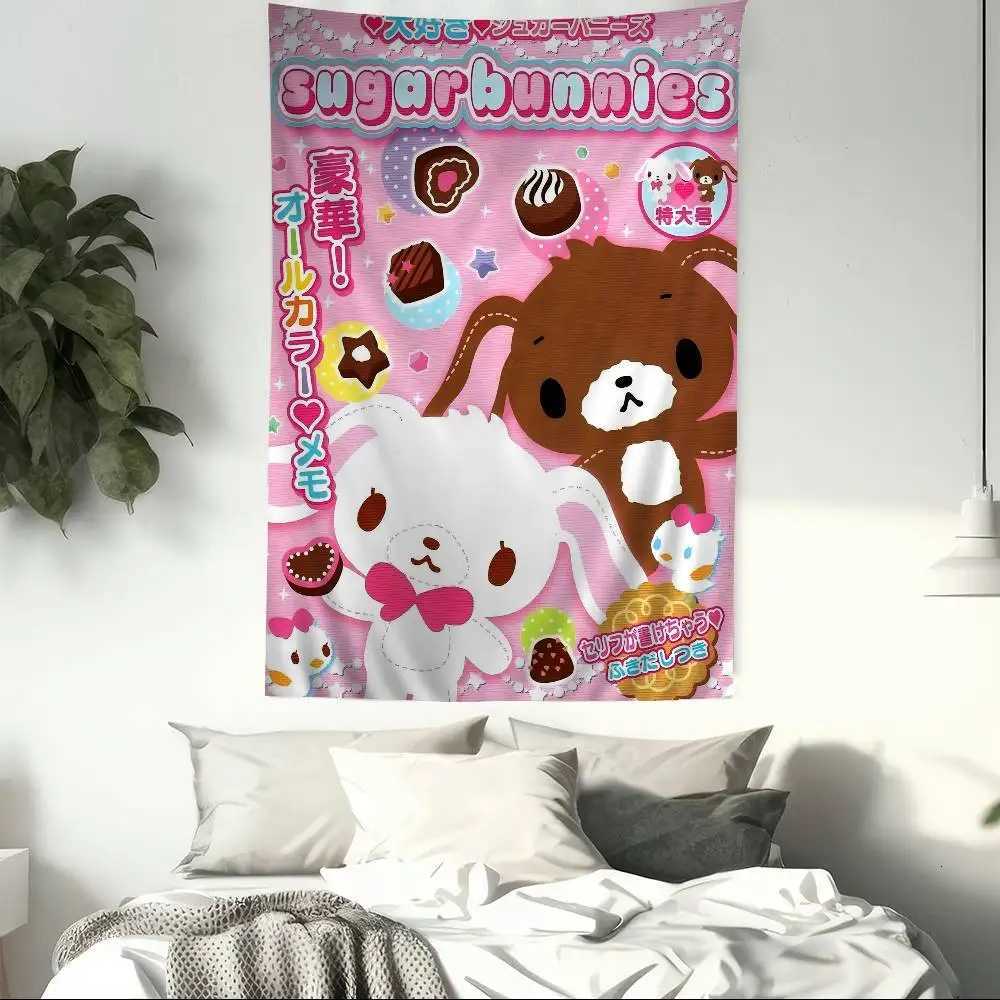 S-Sugarbunnies Printed Large Wall Tapestry Hanging Tarot Hippie Wall Rugs Dorm Cheap Hippie Wall HangingM251125