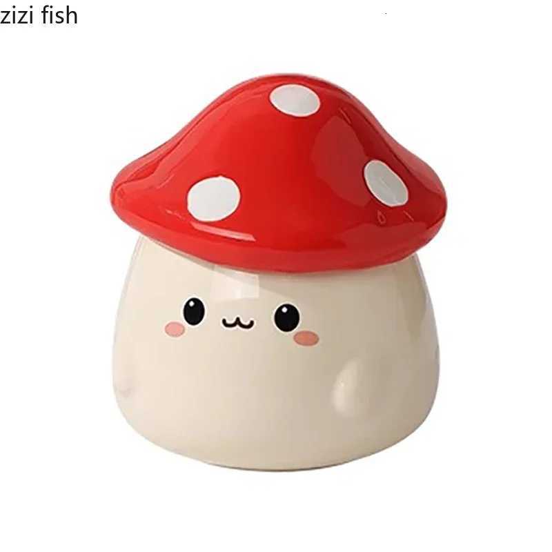 Mushroom Ceramic Mug with Lid Creative Couples Cup Latte Mug Milk Cup Oat Cup Breakfast Cups Home Drinking Cups Tea Cups Y251125
