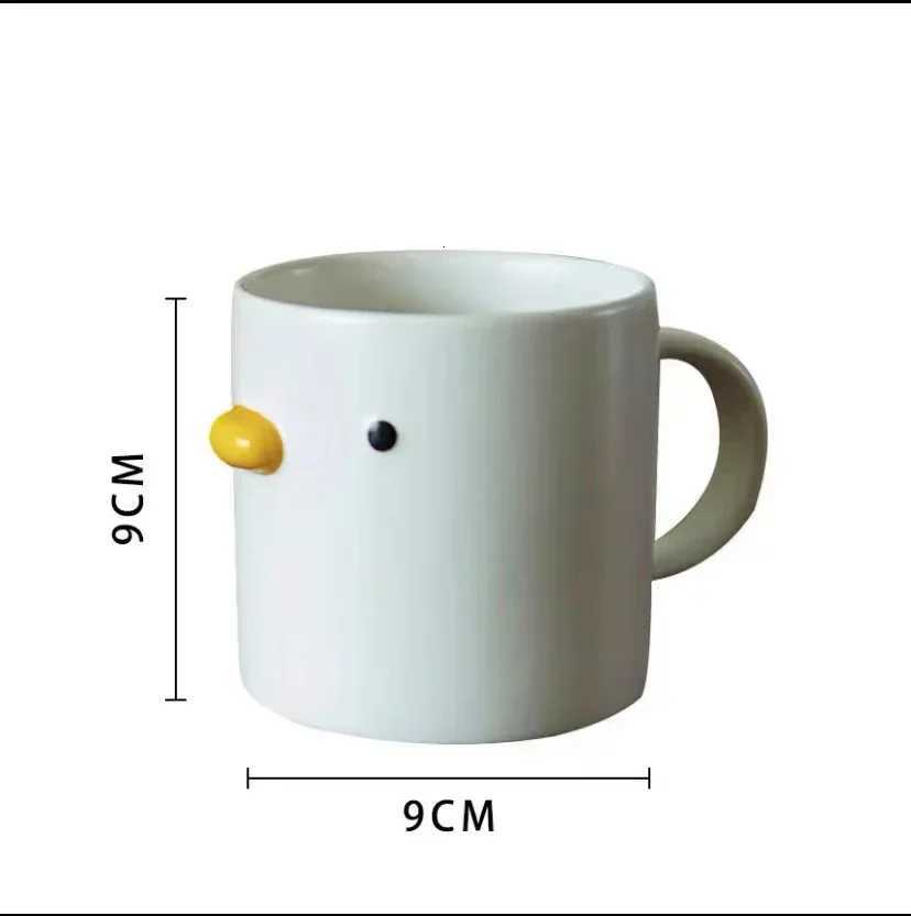 400ml Mug Ceramic Chick Coffee Mug Microwave Safe Ceramic Milk Mug Juice Handgrip Office Teacup Cup Kitchen Party Drinking Tools Y251125