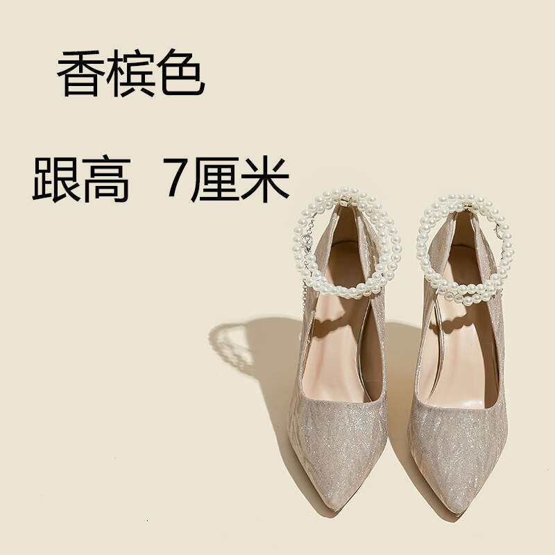 High heels for women, slim heels, 18-year-old coming of age ceremony, 2025 new style, non tiring feet, silver main dress, crystal wedding shoes, brida