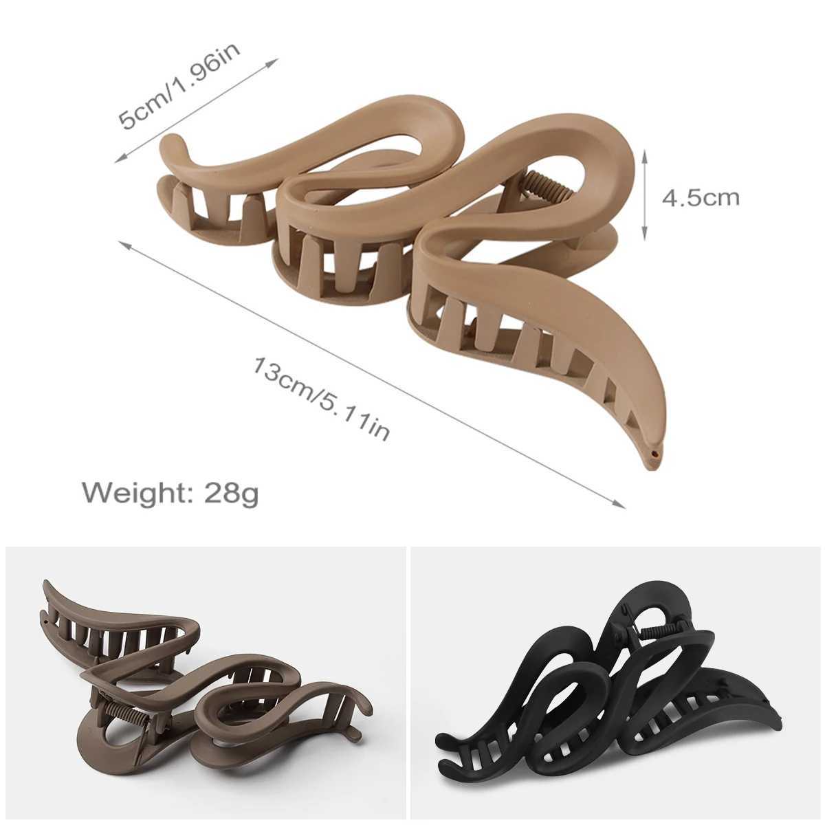 13cm acrylic female hair clip matte wavy hair clip claw clip hair accessory girls headwear 4 solid colors 3 transparentT250425
