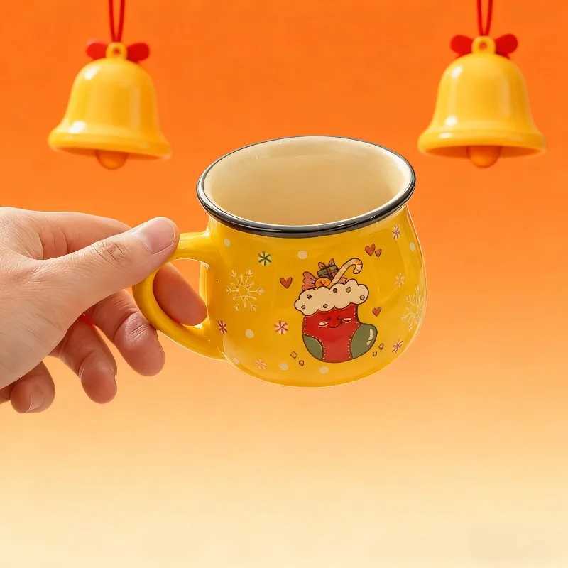 150ML Christmas Mugs Ceramic Cute Santa Elk Penguin Mousse Cup Coffee Cup for Office Home Milk Coffee Tea Cups Xmas Gifts Y251125