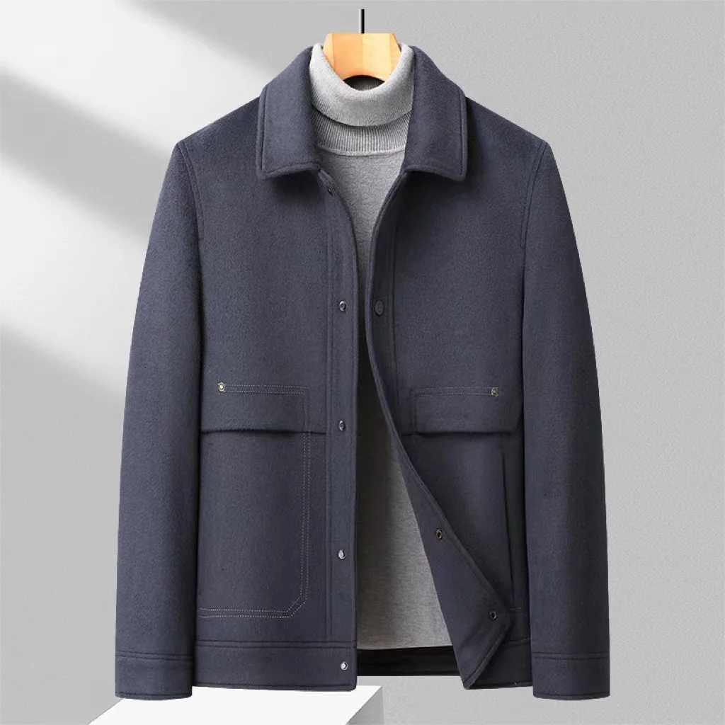 024 Autumn/Winter New Short Double sided Woolen Coat Jacket Detachable Down Inner Lining Mens Korean Edition Casual TopT251125