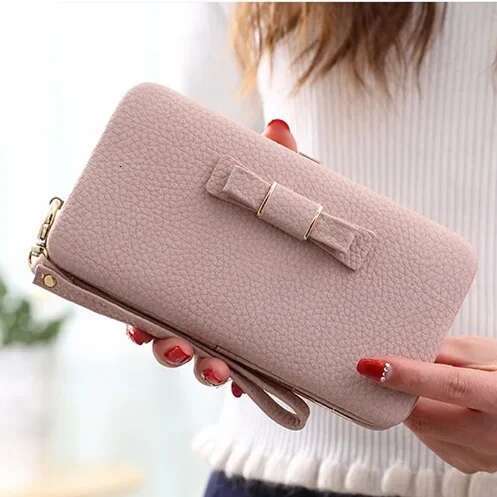 New Fashion Classic Wallets Women's Wallet Bow Mobile Long Card Purse Pocket Handheld Bag Cute Wallet