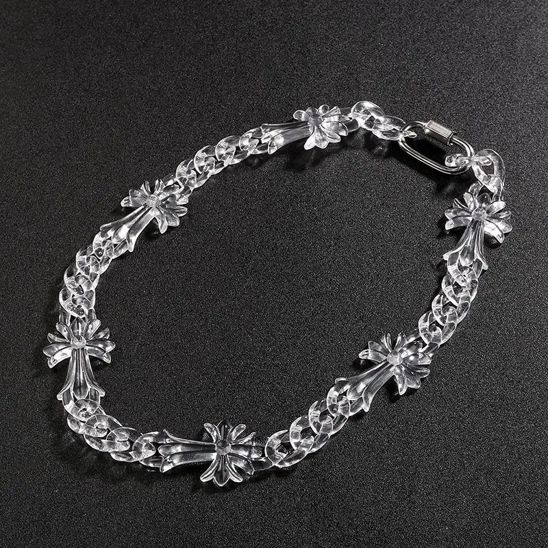 Big Clear Acrylic Jesus Piece Pendant Necklace for Women Men Statement Spike Chain Necklace Rock Party Jewelry Hiphop Gifts 251124