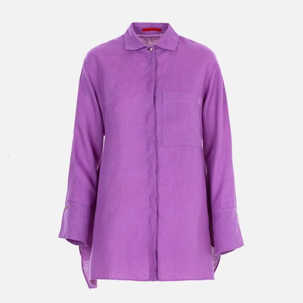CHCH Women's Shirts Vintage Loose Shirts Fashion Lady Tops Classic Embroidery Solid Color Long Sleeves Casual Women Clothes