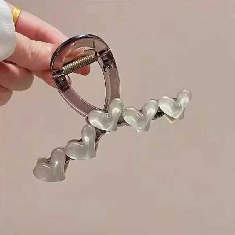 1 love grabbing clip suitable for womens new high-end and fresh Korean jelly color simple editing headband forest hair editingT250425