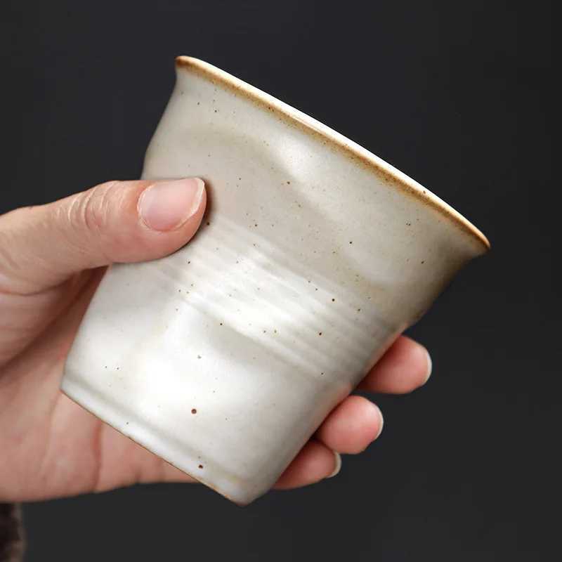 Stoneware Coffee Creative Hand-pinched Pleated Cup Ceramic Latte Cup Espresso Cup Vintage Afternoon Tea Cup Y251125