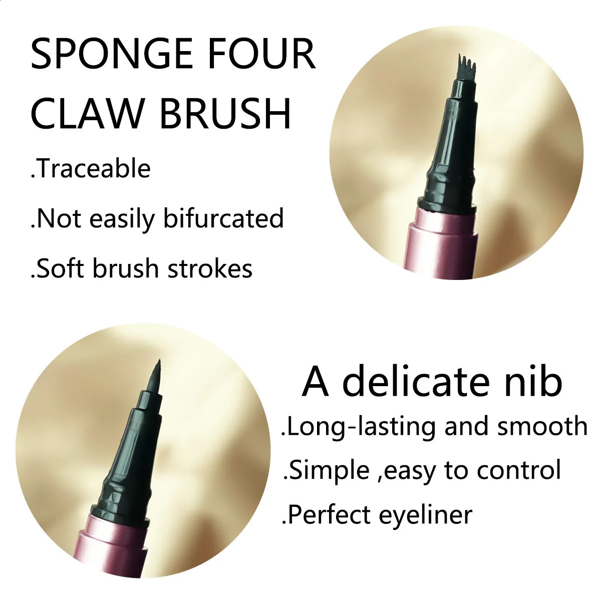 Double sided eyeliner pen liquid silky smooth black eye gel 250418