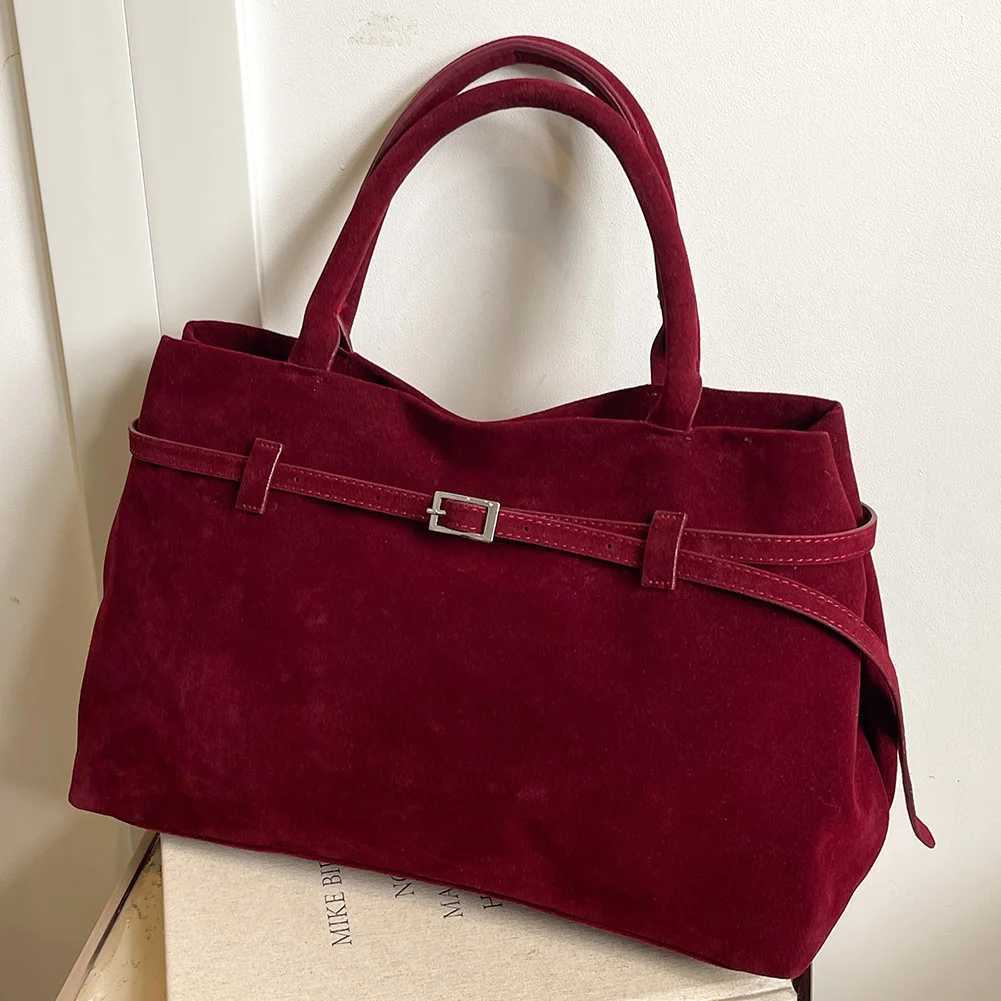 Womens suede homeless bag synthetic suede handbag fashionable handbag fashionable handbag travel shopping work bag W250425