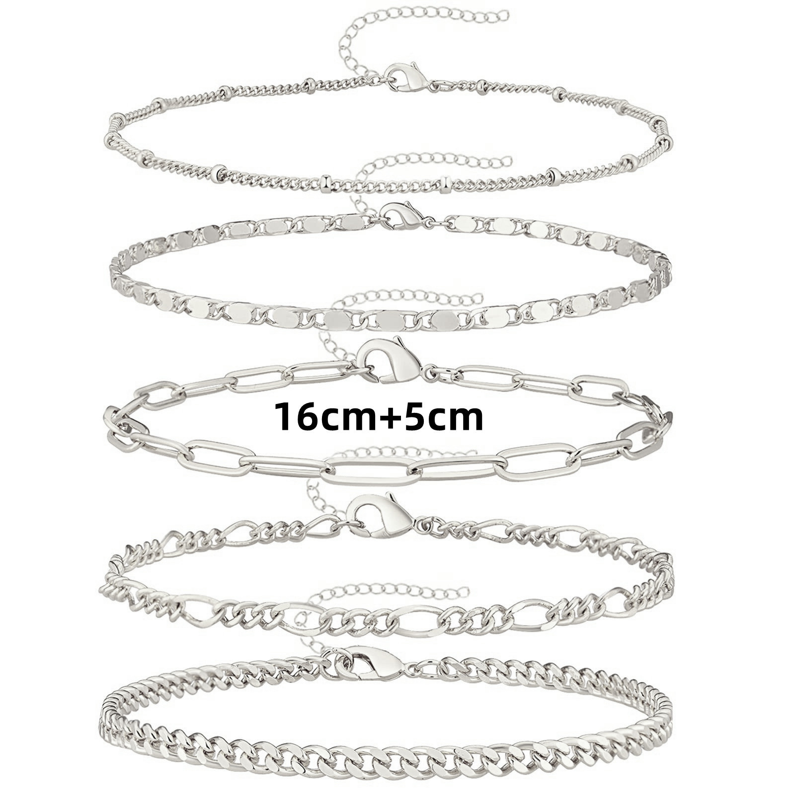 5 Pcs Punk Trendy Multilayer Bracelets Set for Women Elegant Delicate Twist Sparkling Adjustable Bangles Jewelry Couples Gifts designer bracelet women - view 9