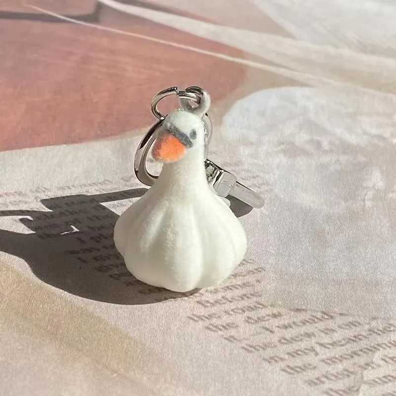 Flocking Alpaca Elk Capybara Garlic Goose Keychain Cute Three dimensional Plush Toy Backpack Earphone Case PendantXJ251125